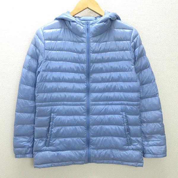 d■ユニクロ/UNIQLO ウルトラライトダウンジャケット/フーディ 072646【L】水色/LAD...