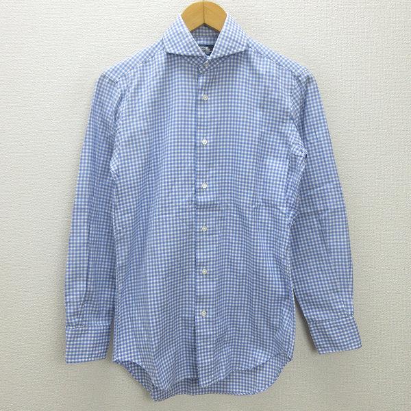 g■メーカーズ鎌倉/MAKER'S SHIRT 長袖シャツ/ギンガムチェック【37-81】青/men...
