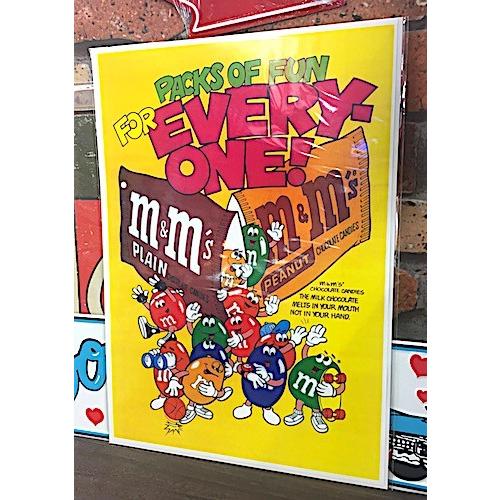 m&amp;m&apos;s エムアンドエムズ グッズ アメリカン雑貨 台紙付きポスター 壁飾り