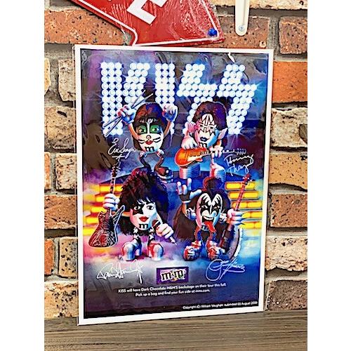 m&amp;m&apos;s エムアンドエムズ グッズ アメリカン雑貨 台紙付きポスター KISS ロック ミュージシ...