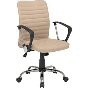 萩原 オフィスチェア デスクチェア デザインチェア 椅子 無段階高さ調節 PVCシート ロッキング機能 キャスター ひじ掛け 付き 360度回転の商品画像