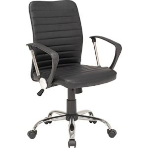 萩原 オフィスチェア デスクチェア デザインチェア 椅子 無段階高さ調節 PVCシート ロッキング機能 キャスター ひじ掛け 付き 360度回転の商品画像
