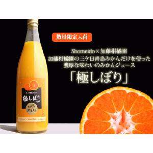 【優良配送】送料無料 【加藤柑橘園】青島 三ケ日 みかん ジュース「極しぼり」 2本セット(簡易箱) ストレート 100％ 無添加 三ヶ日みかん｜1999-shomeido