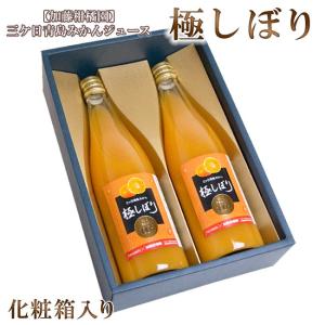 【優良配送】【加藤柑橘園】青島 三ケ日 みかん ジュース「極しぼり」 2本化粧箱入り ストレート 100％ 無添加 高級 三ヶ日みかん  お取り寄せ｜1999-shomeido