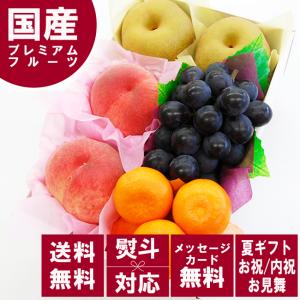 旬のフルーツ満載！プレミアムフルーツギフト お中元 夏ギフト 送料無料 ぶどう 桃 梨 みかん 詰合せ お中元
