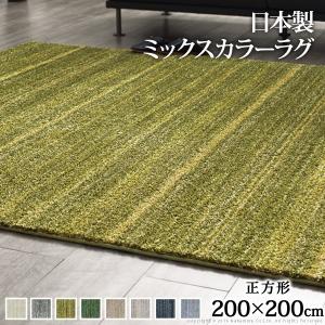 ラグ 洗える ミックスカラーラグ 〔ルーナ〕 200x200cm 防ダニ｜1bankanwebshop