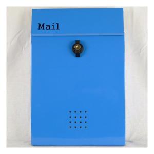 (送料無料)郵便ポスト 郵便受け 錆びにくい メールボックス壁掛けスカイブルー青色 ステンレスポスト(blue)｜1bankanwebshop