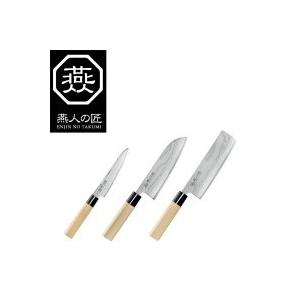 燕人の匠　ダマスカス　三徳包丁165mm＆菜切包丁165mm＆ペティナイフ130mm　ETW-5000｜1bankanwebshop