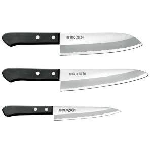 燕熟の技　三徳包丁　165mm　＆　牛刀包丁　180mm　＆　ペティナイフ　135mm　EJH-500｜1bankanwebshop