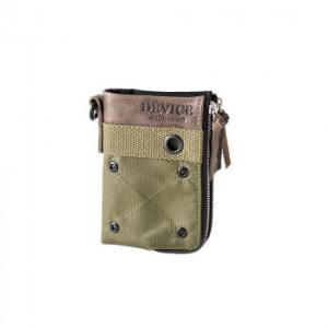 DEVICE(デバイス) ミリタリー ダブルジップ 二つ折り財布 カーキ DPN90039
