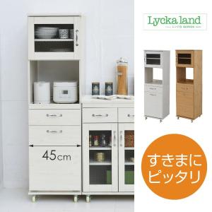 食器棚 コンパクト レンジラック ダストボックス 幅 45 H154.5｜1bankanwebshop