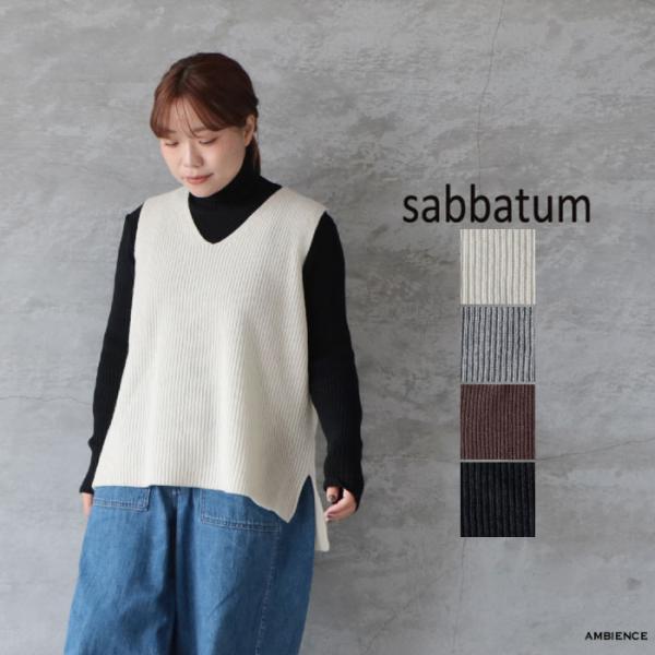 SALE30%OFF sabbatum サバタム メリネスラムリブサイドスリットベスト ニットベスト...