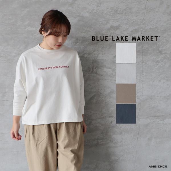 BLUE LAKE MARKET ブルーレイクマーケット 天竺ドルマンスリーブプリントプルオーバー ...