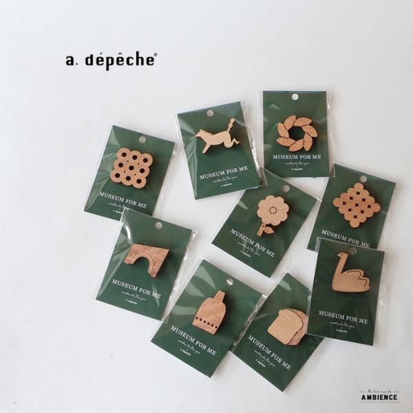 a.depeche アデペシュ museum for me brooch メール便対応 ブローチ 木...
