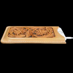 カービング スマホケース ヌメ革 iphone...の詳細画像3