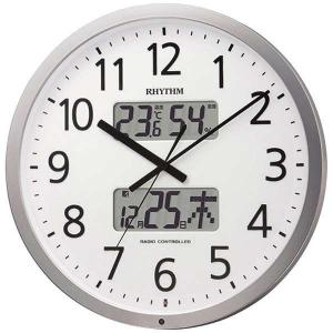 リズム時計（CITIZEN） 掛時計 プログラムカレンダー403SR シルバーメタリック色（白） 4FN403SR19｜1more