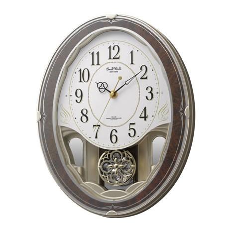 リズム時計（CITIZEN） 掛時計 スモールワールドハイム シャンペンゴールド（白） 4MN520...