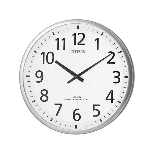 リズム時計（CITIZEN） 掛時計 ー 銀色ヘアライン仕上（白） 4MY821-019