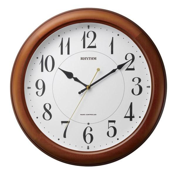 リズム時計（CITIZEN） 掛時計 ピュアライトM25 茶色半艶仕上（白） 4MYA25SR06