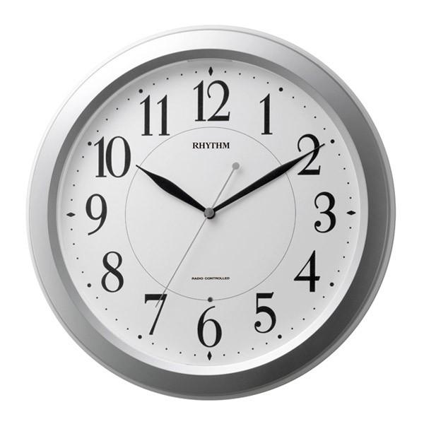 リズム時計（CITIZEN） 掛時計 ピュアライトM26 シルバーメタリック色（白） 4MYA26S...