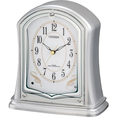 リズム時計（CITIZEN） 置時計 ー シルバーメタリック色（白） 4RY694-019