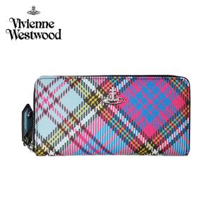 VivienneWestwood　長財布　ラウンドファスナー　マドラスチェック Vivienne Westwood（ヴィヴィアンウエストウッド） SAFFIANO PRINT