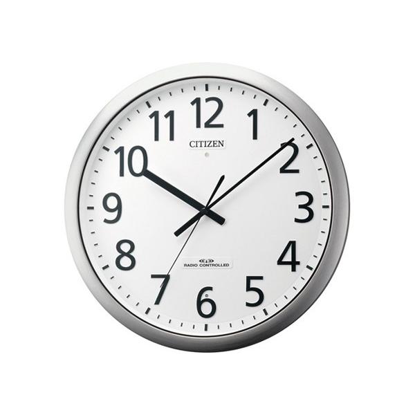 リズム時計（CITIZEN） 掛時計  銀色ヘアライン仕上（白） 8MY484-019