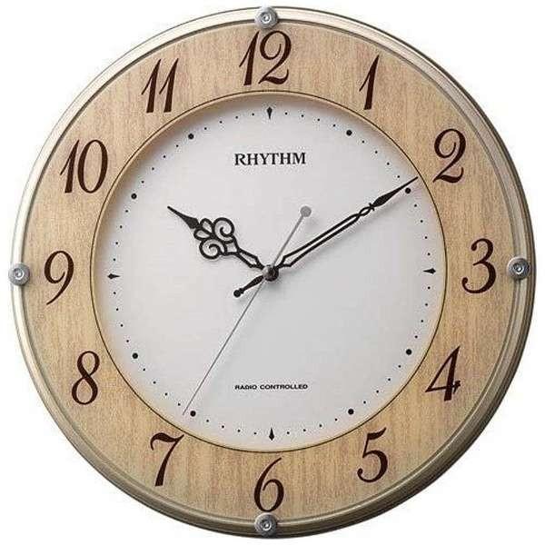 リズム時計（CITIZEN） 掛時計 ライブリーナチュレ 木目仕上（白） 8MY506SR23