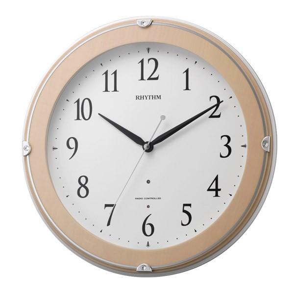 リズム時計（CITIZEN） 掛時計 ピュアライトマーロン ピンク半艶仕上（白） 8MYA23SR1...