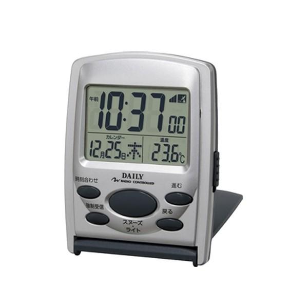 リズム時計（CITIZEN） 置時計 ジャストウェーブR107DN シルバーメタリック色 8RZ10...
