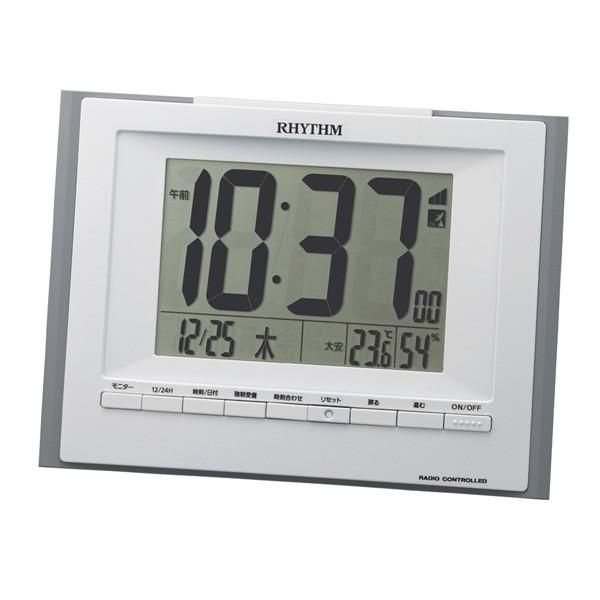 リズム時計（CITIZEN） 置時計 フィットウェーブD168 グレー 8RZ168SR08