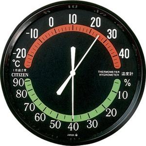 リズム時計（CITIZEN） 温湿度計  黒 9CZ013-002