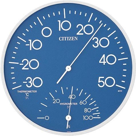 リズム時計（CITIZEN） 温湿度計  青 9CZ056-004