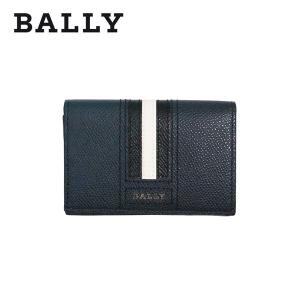 バリー LETTERING TSP 名刺入れ BALLY カードケース ネイビーブルー BALLY-6218027｜1more