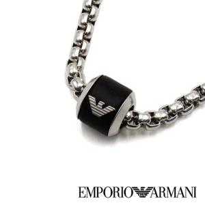 エンポリオアルマーニ  ネックレス・ペンダント EMPORIO ARMANI ロゴ シルバー ブラック メンズ EGS2910040｜1more