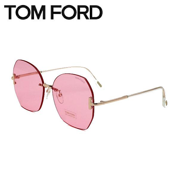 トム・フォード  サングラス ユニセックス ゴールド×ピンク リムレス アジアンフィット メンズ レ...