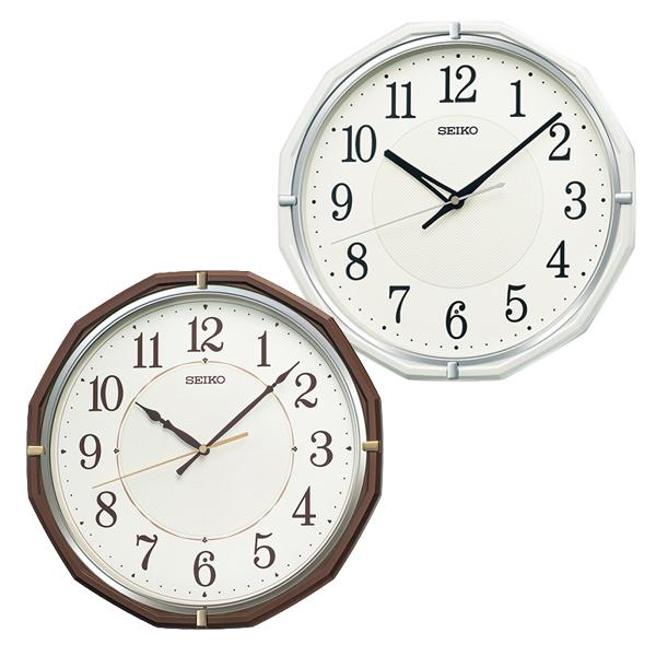 セイコークロック  掛け時計 掛け時計 掛時計 茶メタリック スタンダード 秒針タイプ KX274