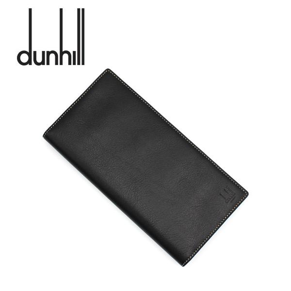 ダンヒル  財布 メンズ ブラック ブランド 長財布 かぶせ 小銭入れ無し L2G217A