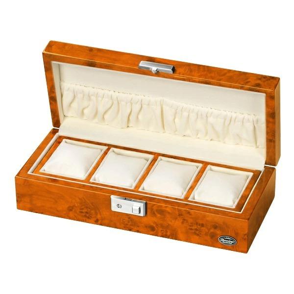 LUHW ローテンシュラーガー 木製 ウォッチボックス 腕時計 収納ケース 4本収納可能 広々設計 ...