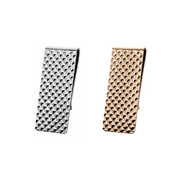 -  マネークリップ メンズ シルバー/ゴールド ダイヤカット MC-DIA