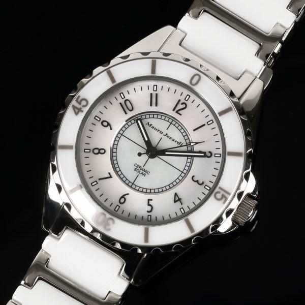 【Mauro Jerardi】 マウロジェラルディ ソーラーシリーズ メンズ腕時計 ホワイトダイアル...