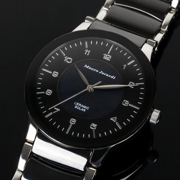 【Mauro Jerardi】 マウロジェラルディ ソーラーセラミックシリーズ メンズ腕時計 ブラッ...