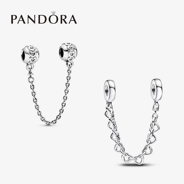 パンドラ チャーム チェーン ブレスレット レディース シルバー/ハートチェーン シンプル PD-C...