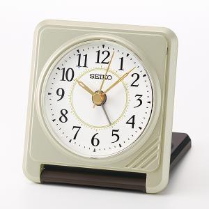 SEIKO セイコークロック ベージュ クリーム アナログ トラベル 時計 目覚まし時計 QQ807Gの商品画像