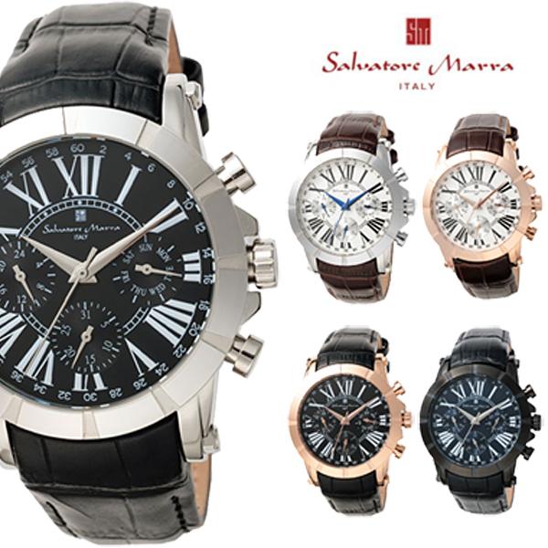 サルバトーレマーラ  メンズ 腕時計 多軸 レザーベルト SM25101-SSBK SM25101-...