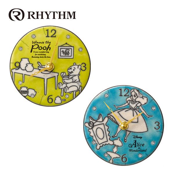 リズム  掛け時計 RHYTHM ディズニー くまのプーさん 不思議の国のアリス 掛置兼用 アナログ...