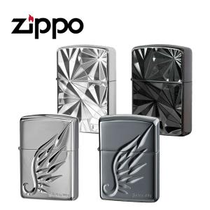 ジッポー アーマー ライター ZIPPO V-WING シャイニーカット ブラック シルバー ZIP-ARMOR｜1more