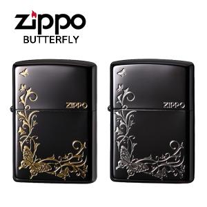 ジッポー バタフライ ライター ZIPPO  BUTTERFLY 蝶 ブラック ZIP-BUT-2BK