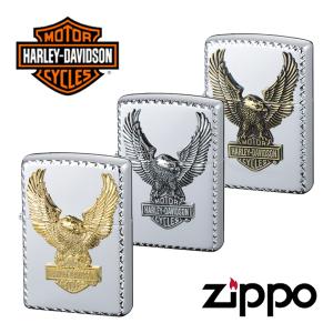ジッポー ハーレーダビッドソン ライター ZIPPO Harley-Davidson イーグル シルバー 両面コーナーカット ZIP-HDP-2｜1more