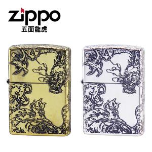 ジッポー 五面龍虎 ライター ZIPPO 五面加工 ドラゴン 和柄 ZIP-RYUKO｜1more